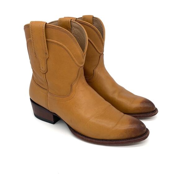 TECOVAS The Penny Leather Ankle Boot Caramel Tan 8.5 B - Picture 2 of 16